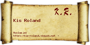 Kis Roland névjegykártya